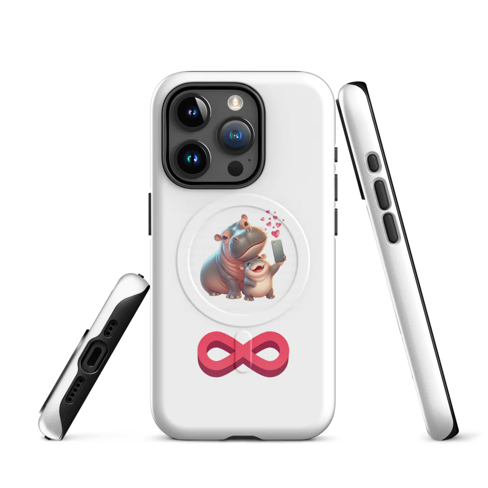 Hippo Love Valentine's MagSafe Tough Case for iPhone Adorable Durable Protection