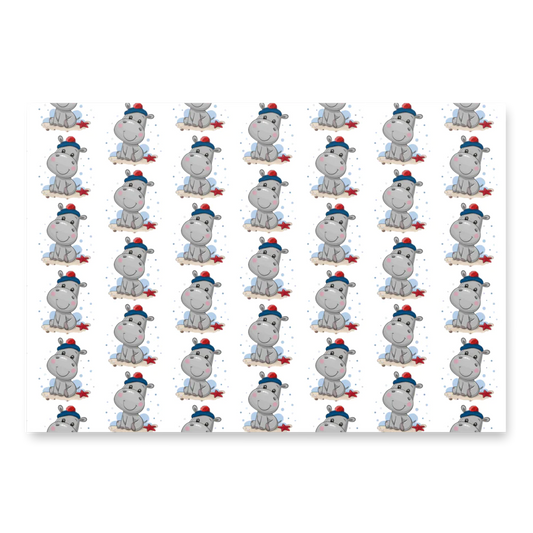 Hippo Moo-Deng Wrapping Paper Sheets | Festive Gift Wrap for All Occasions