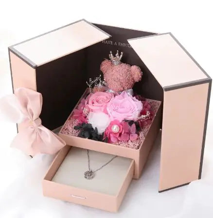 Valentine Jewelry Box Love Eternal Rose Flower Gift Box