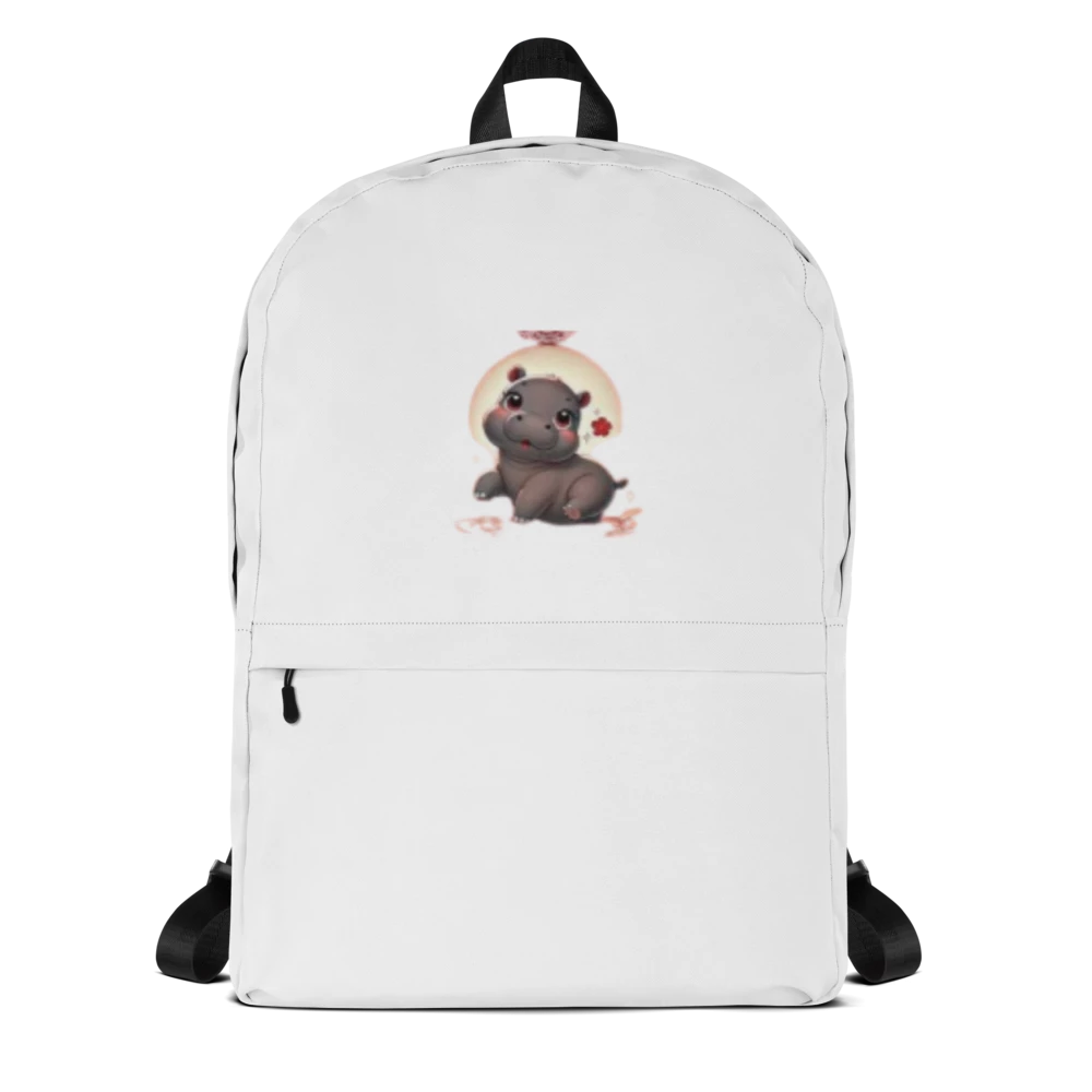 Hippo Moo-Deng Custom All-Over Print Backpack – Perfect for School & Travel