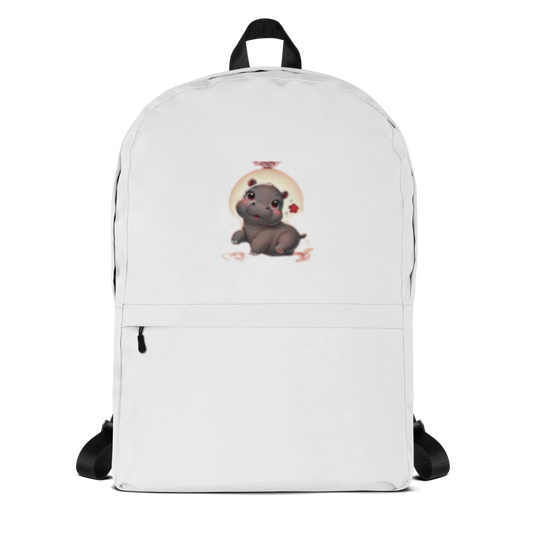 Hippo Moo-Deng Custom All-Over Print Backpack – Perfect for School & Travel