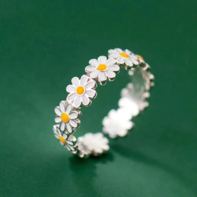 Valentine Vintage Daisy Flower Rings Jewelry Gift Engagement