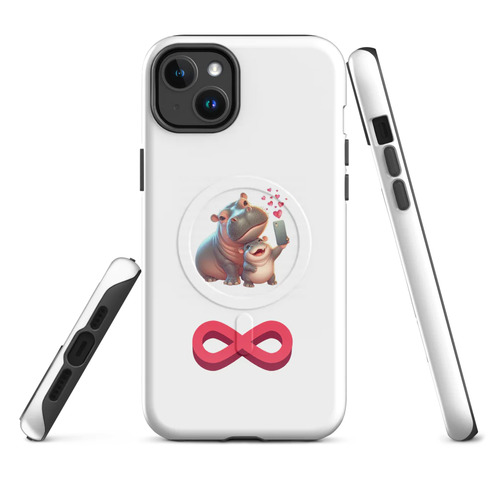 Hippo Love Valentine's MagSafe Tough Case for iPhone Adorable Durable Protection