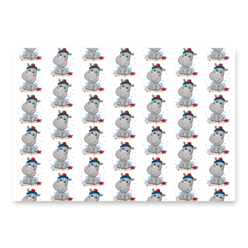 Hippo Moo-Deng Wrapping Paper Sheets | Festive Gift Wrap for All Occasions