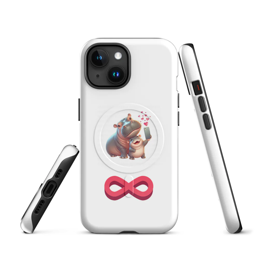 Hippo Love Valentine's MagSafe Tough Case for iPhone Adorable Durable Protection