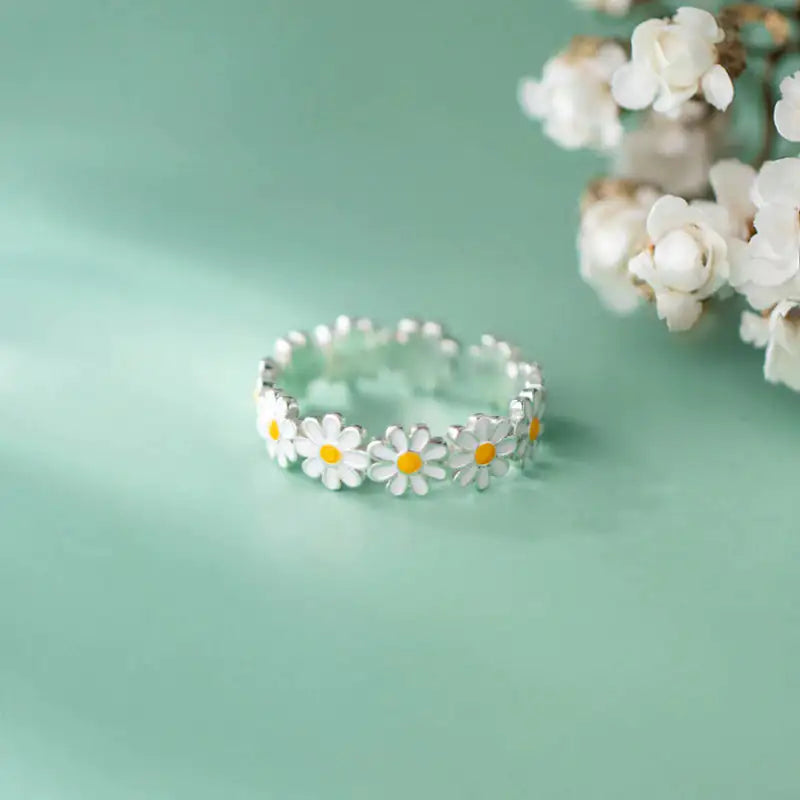 Valentine Vintage Daisy Flower Rings Jewelry Gift Engagement