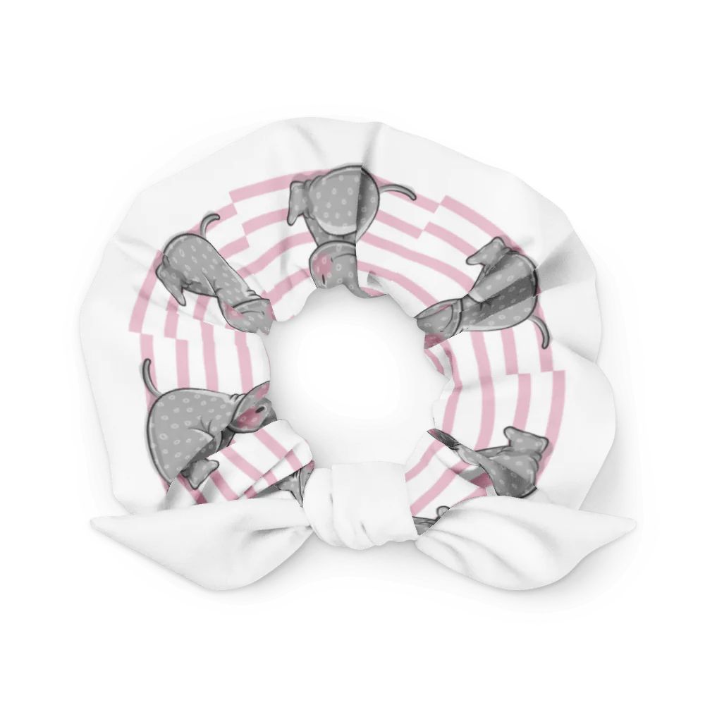 Hippo Moo-Deng Eco-Friendly All-Over Print Scrunchie – Stylish Hair Accessory for Every Occasion