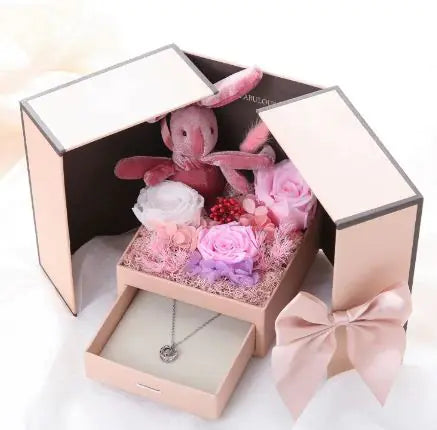 Valentine Jewelry Box Love Eternal Rose Flower Gift Box