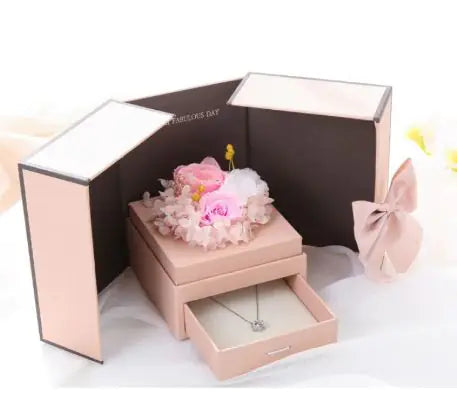 Valentine Jewelry Box Love Eternal Rose Flower Gift Box