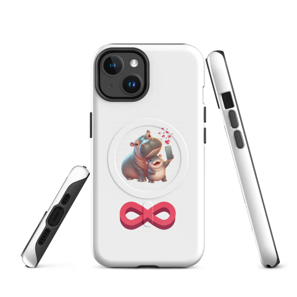 Hippo Love Valentine's MagSafe Tough Case for iPhone Adorable Durable Protection